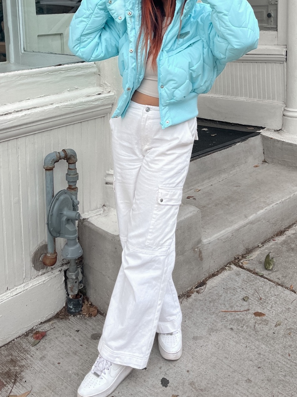 Princess Polly white cargo pants